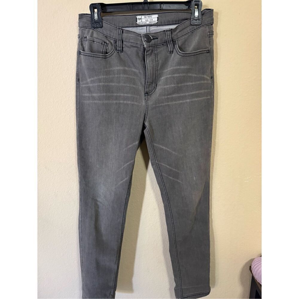 Free People stretchy gray wash jeans